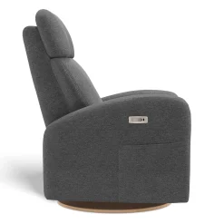 Upholstered Rocking Armchair Swivel, Glider, Recliner Hailey - Nexus Charcoal Motorized Electric
