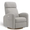 Upholstered Rocking Armchair Swivel, Glider, Recliner Hailey - Nubia Silver Motorized Electric