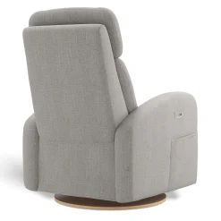 Upholstered Rocking Armchair Swivel, Glider, Recliner Hailey - Nubia Silver Motorized Electric