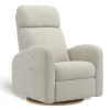 Upholstered Rocking Armchair Swivel, Glider, Recliner Hailey - Nubia Silver Motorized Electric