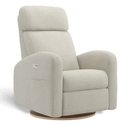 Upholstered Rocking Armchair Swivel, Glider, Recliner Hailey - Nubia Silver Motorized Electric