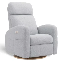 Upholstered Rocking Armchair Swivel, Glider, Recliner Hailey - Arlo Heather Silver Motorized Electric