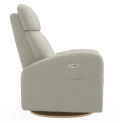Upholstered Rocking Armchair Swivel, Glider, Recliner Hailey - Como Sand Motorized Electric