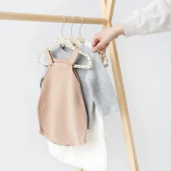 Velvet Hanger Dot Beige (15)