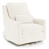 Vera Rocking and Swivel Chair - White Faux Sheepskin / Gold