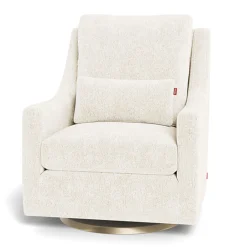 Vera Rocking and Swivel Chair - White Faux Sheepskin / Gold