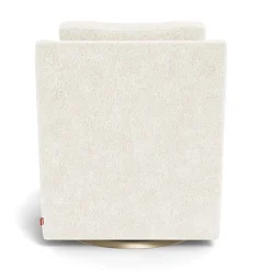 Vera Rocking and Swivel Chair - White Faux Sheepskin / Gold