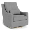 Vera Rocking and Swivel Chair - Pepper Grey / Gold