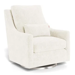 Vera Rocking and Swivel Chair - White Faux Sheepskin / Steel