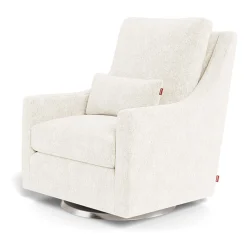 Vera Rocking and Swivel Chair - White Faux Sheepskin / Steel