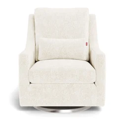 Vera Rocking and Swivel Chair - White Faux Sheepskin / Steel