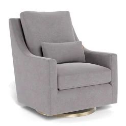 Vera Rocking and Swivel Chair - Pepper Grey / Gold