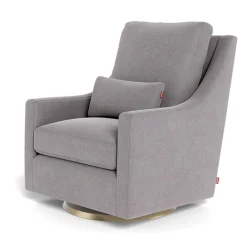 Vera Rocking and Swivel Chair - Pepper Grey / Gold