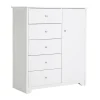 Vito Door Chest with 5 Drawers - Pure White