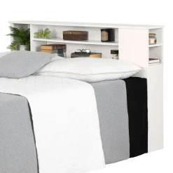 Vito Double Bookcase Headboard - Pure White