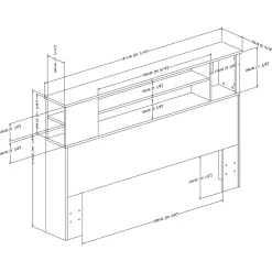 Vito Double Bookcase Headboard - Pure White