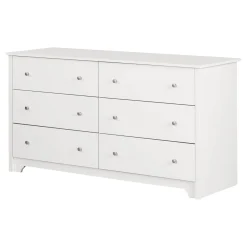 Vito 6-Drawer Double Dresser - Pure White