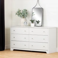 Vito 6-Drawer Double Dresser - Pure White