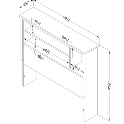 Vito Twin Bookcase Headboard - Pure White