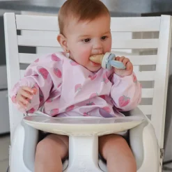 Waterproof Bib Long Sleeves - Strawberry