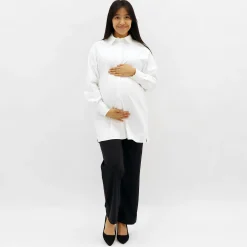 White Classic Maternity Shirt