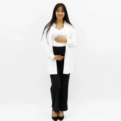 White Classic Maternity Shirt