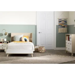 Yodi Changing Table with Drawers - Soft Elm and Pure White