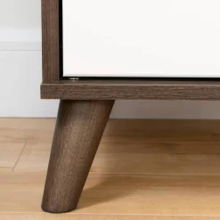 Yodi Nightstand - Natural Walnut / White