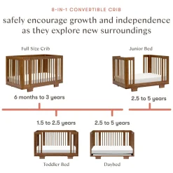 Yuzu 8-in-1 Convertible Crib - Walnut