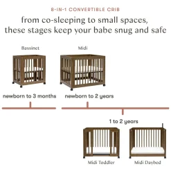 Yuzu 8-in-1 Convertible Crib - Walnut