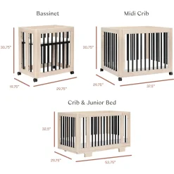 Yuzu 8-in-1 Convertible Crib - Washed Natural / Black
