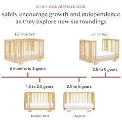 Yuzu 8-in-1 Convertible Crib - Natural