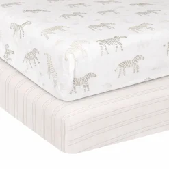 Zebras-2pk Percal Crib Sheet