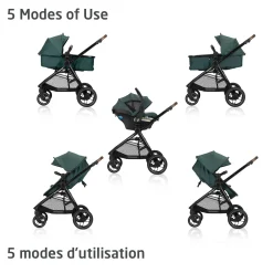 Zelia Luxe 5-in-1 Modular Travel System - Essential Green