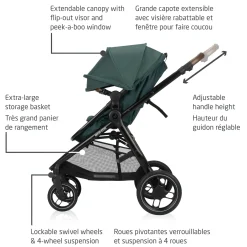 Zelia Luxe 5-in-1 Modular Travel System - Essential Green