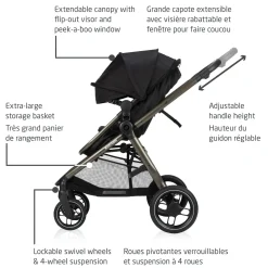 Zelia Luxe 5-in-1 Modular Travel System - New Hope Black